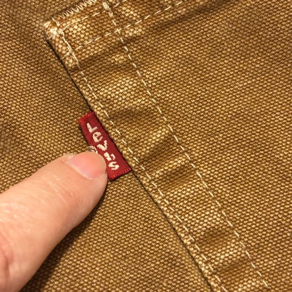Levis Mens Brown Canvas Carpenter Pants Straight Leg Painters 34x34 55849-0034